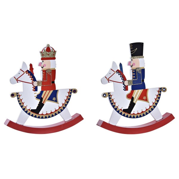 Χριστουγεννιάτικο Στολίδι DKD Home Decor MDF Καρυοθραύστης (13,4 x 2 x 15,4 cm) (x2)