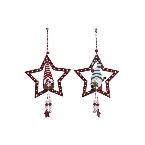 Χριστουγεννιάτικο Στολίδι DKD Home Decor Αστέρι Γκλίτερ Ξύλο MDF (15 x 1 x 15 cm) (x2)