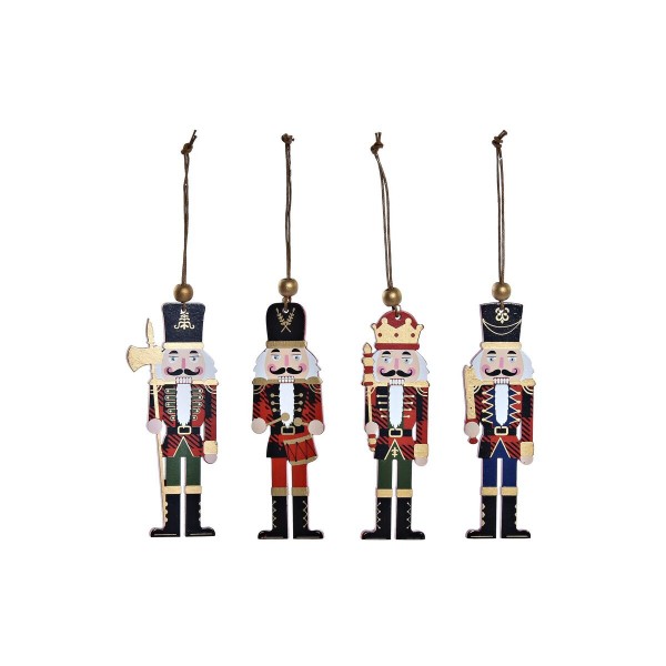 Χριστουγεννιάτικο Στολίδι DKD Home Decor Καρυοθραύστης Ξύλο MDF (5 x 0,2 x 12,5 cm) (4 Μονάδες)