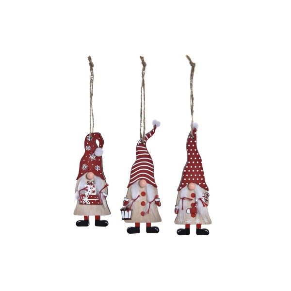 Χριστουγεννιάτικο Στολίδι DKD Home Decor Ξύλο MDF (6 x 1 x 12,5 cm) (3 Μονάδες)