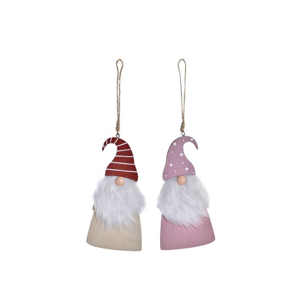 Χριστουγεννιάτικο Στολίδι DKD Home Decor πολυεστέρας Άη Βασίλης Ξύλο MDF (8,5 x 1,5 x 17 cm) (x2)
