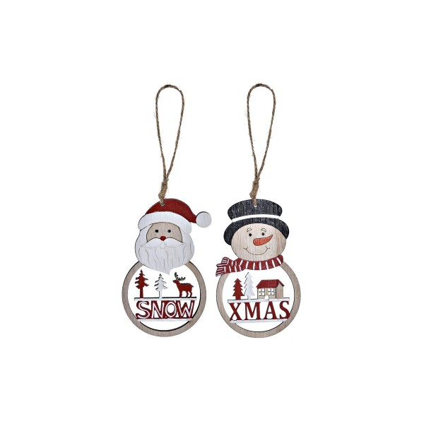 Χριστουγεννιάτικο Στολίδι DKD Home Decor Ξύλο MDF (7,3 x 0,5 x 12 cm) (x2)