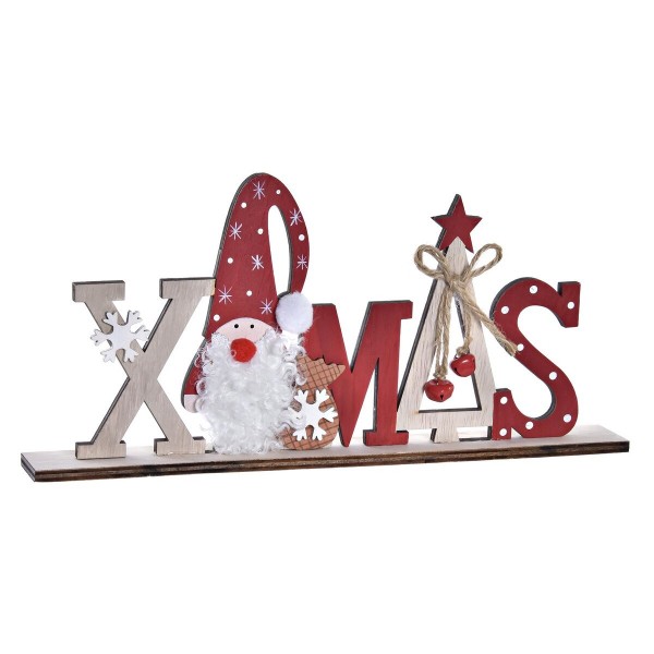 Διακόσμηση DKD Home Decor Xmas Κόκκινο Ξύλο MDF (32 x 4 x 15,5 cm)