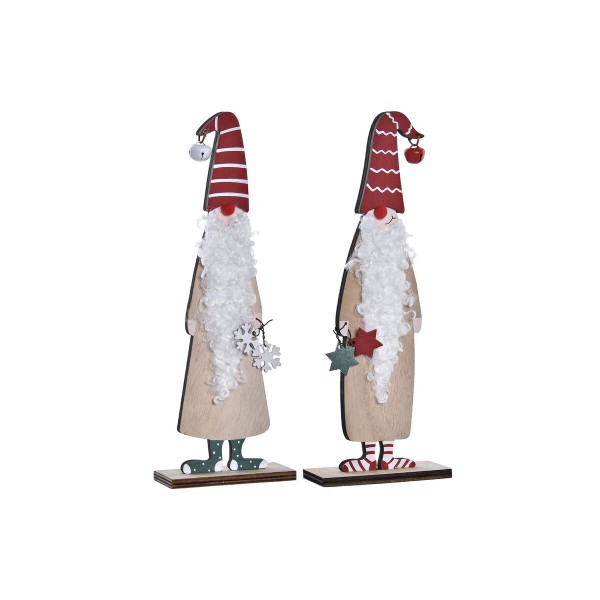 Χριστουγεννιάτικο Στολίδι DKD Home Decor πολυεστέρας MDF Άη Βασίλης (9,5 x 4 x 25 cm) (x2)