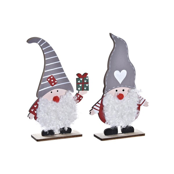 Χριστουγεννιάτικο Στολίδι DKD Home Decor πολυεστέρας MDF Άη Βασίλης (12 x 4 x 20 cm) (x2)