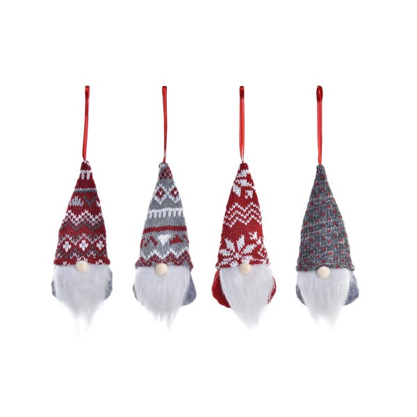 Χριστουγεννιάτικο Στολίδι DKD Home Decor πολυεστέρας Άη Βασίλης (3 x 2 x 5 cm) (3 x 2 x 13 cm) (4 Μονάδες)