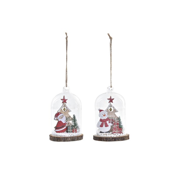 Χριστουγεννιάτικο Στολίδι DKD Home Decor Κρυστάλλινο Ξύλο MDF (8 x 8 x 12 cm) (x2)