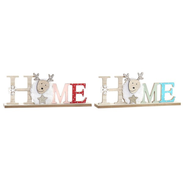 Διακόσμηση DKD Home Decor Home πολυεστέρας Ξύλο MDF (30,5 x 5,5 x 16 cm) (x2)
