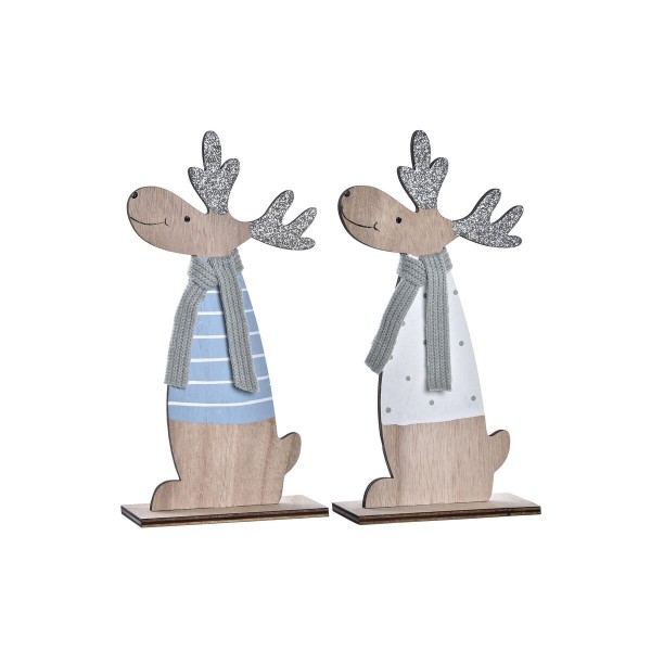 Χριστουγεννιάτικο Στολίδι DKD Home Decor πολυεστέρας MDF Τάρανδος (12 x 4,5 x 24 cm) (x2)
