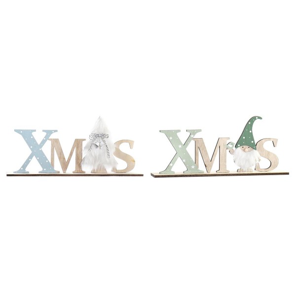 Διακόσμηση DKD Home Decor Xmas πολυεστέρας Ξύλο MDF (34 x 15 x 6 cm) (x2)