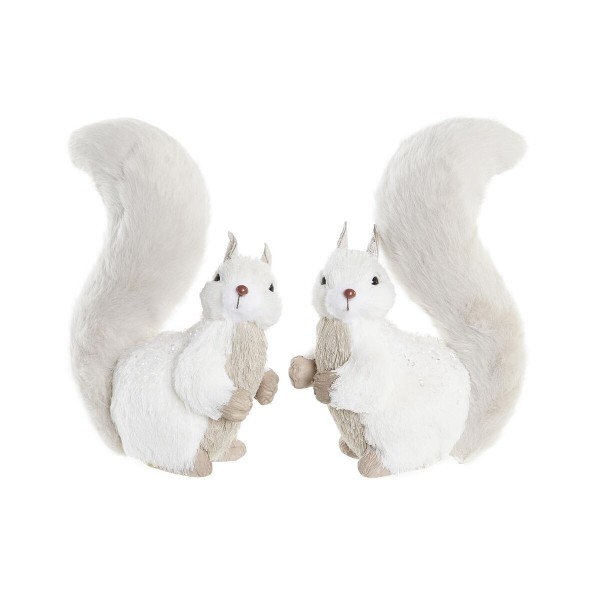 Χριστουγεννιάτικο Στολίδι DKD Home Decor Αφρός πολυεστέρας Σκίουρος (15 x 9 x 25 cm) (x2)