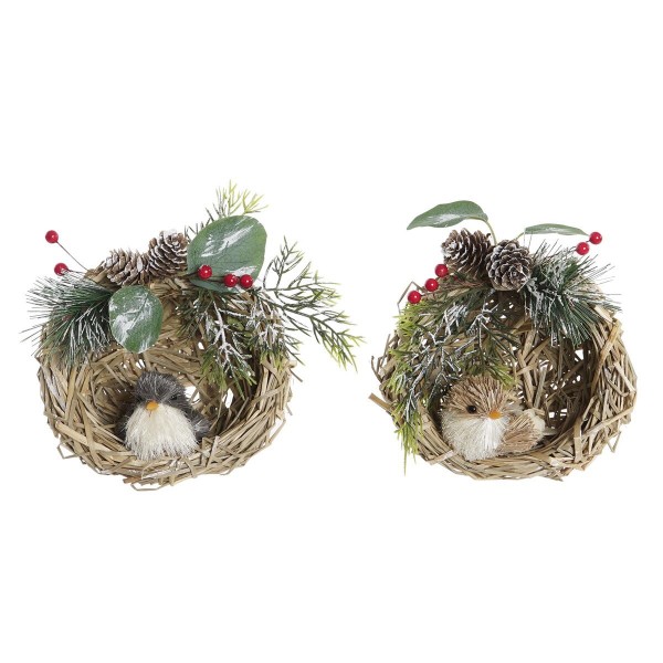 Χριστουγεννιάτικο Στολίδι DKD Home Decor πολυεστέρας ρατάν (14 x 11 x 15 cm) (x2)