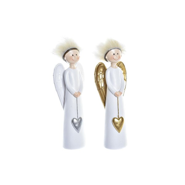 Χριστουγεννιάτικο Στολίδι DKD Home Decor Ρητίνη Άγγελος (7,5 x 5 x 21,5 cm) (x2)