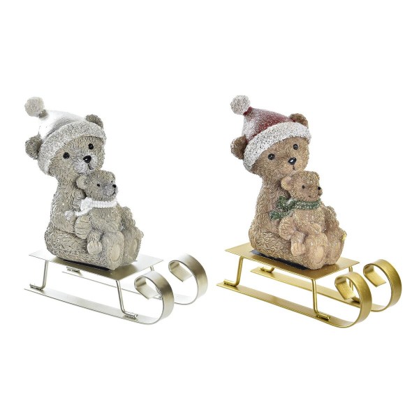 Χριστουγεννιάτικο Στολίδι DKD Home Decor Ρητίνη Αρκούδα (10 x 4 x 9,5 cm) (x2)