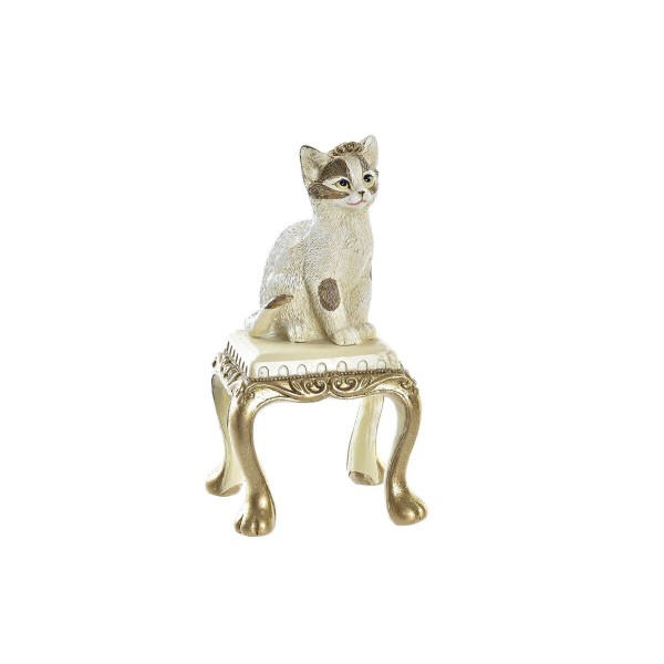 Χριστουγεννιάτικο Στολίδι DKD Home Decor Ρητίνη Γάτα (8 x 8 x 15,5 cm)