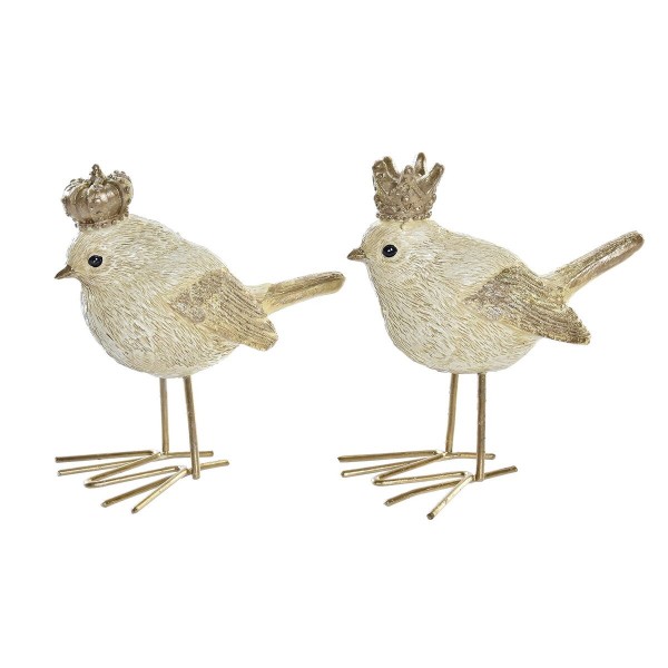 Χριστουγεννιάτικο Στολίδι DKD Home Decor Ρητίνη Fugl (11 x 5 x 9,5 cm) (x2)