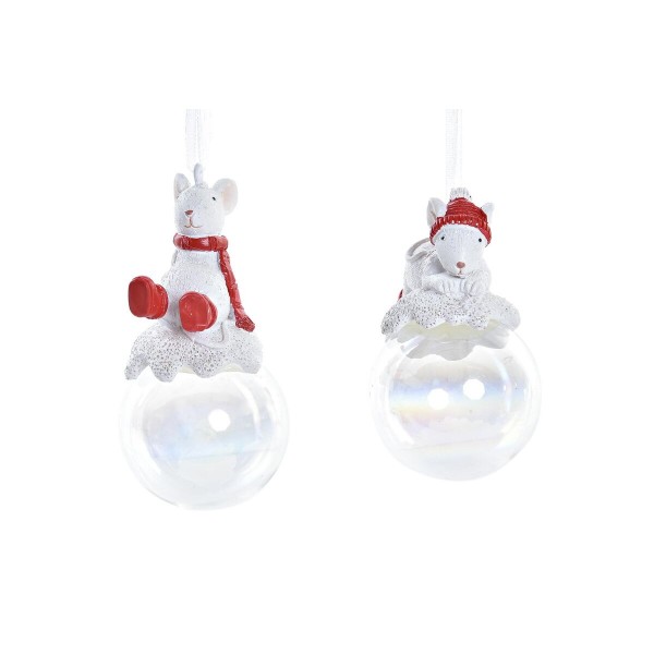 Χριστουγεννιάτικο Στολίδι DKD Home Decor Κρυστάλλινο Ρητίνη (4 x 3,5 x 7,5 cm) (x2)