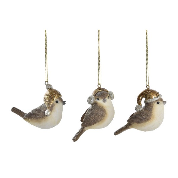 Χριστουγεννιάτικο Στολίδι DKD Home Decor Ρητίνη Fugl (7,5 x 3,5 x 5,5 cm) (3) (3 Μονάδες)