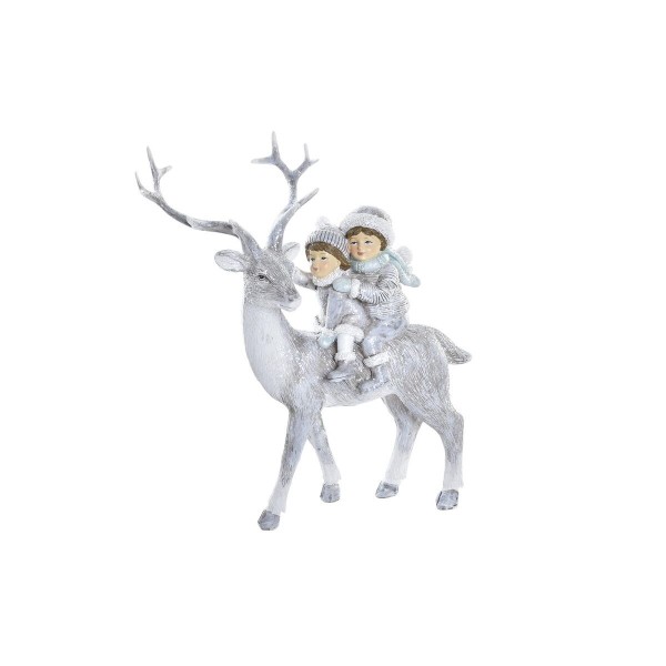 Χριστουγεννιάτικο Στολίδι DKD Home Decor Ρητίνη Γκλίτερ Τάρανδος (17 x 7 x 20 cm)