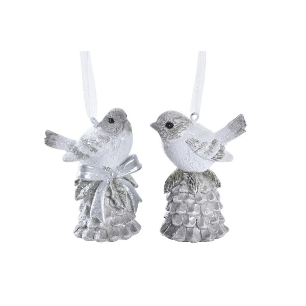 Χριστουγεννιάτικο Στολίδι DKD Home Decor Ρητίνη Fugl (5 x 4 x 7,5 cm) (x2)
