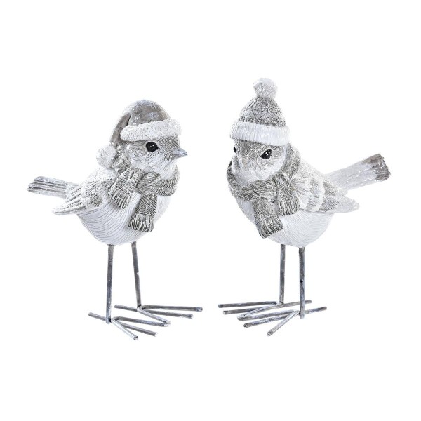 Χριστουγεννιάτικο Στολίδι DKD Home Decor Ρητίνη Fugl (10,5 x 5,5 x 10,5 cm) (x2)
