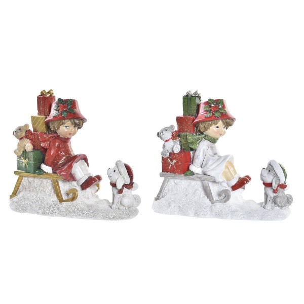 Χριστουγεννιάτικο Στολίδι DKD Home Decor Ρητίνη (14,5 x 7 x 12,5 cm) (x2)