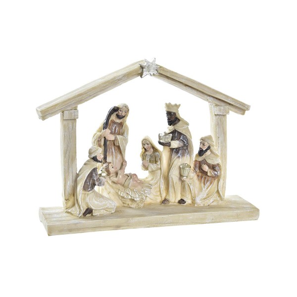 Χριστουγεννιάτικο Βηθλεέμ DKD Home Decor Μπεζ Ρητίνη Πολύχρωμο (21 x 5 x 15 cm)