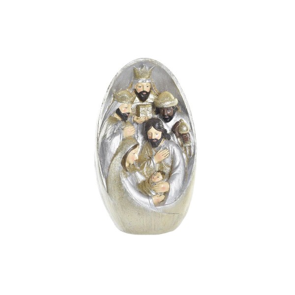 Χριστουγεννιάτικο Βηθλεέμ DKD Home Decor Ασημί Χρυσό Ρητίνη Γκλίτερ (11,5 x 10,5 x 19 cm)