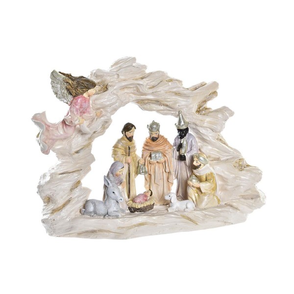 Χριστουγεννιάτικο Βηθλεέμ DKD Home Decor Μπεζ Ρητίνη Πολύχρωμο (23,5 x 8 x 17 cm)