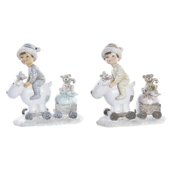 Χριστουγεννιάτικο Στολίδι DKD Home Decor Ρητίνη Παιδιά (13 x 6 x 13,5 cm) (x2)