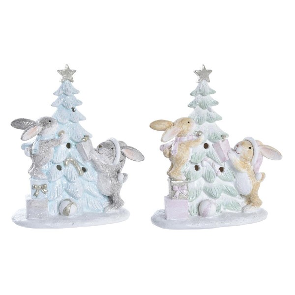 Χριστουγεννιάτικο Στολίδι DKD Home Decor Δέντρο Ρητίνη (13,5 x 8 x 16 cm) (x2)