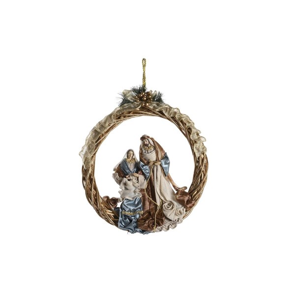 Χριστουγεννιάτικο Βηθλεέμ DKD Home Decor Μπλε Χρυσό πολυεστέρας Κορώνα (30 x 5 x 30 cm)