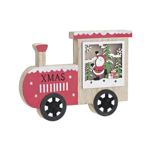 Φωτεινή διακόσμηση DKD Home Decor Χριστουγεννιάτικο στεφάνι Φυσικό Κόκκινο Τρένο (24 x 2 x 17,5 cm)