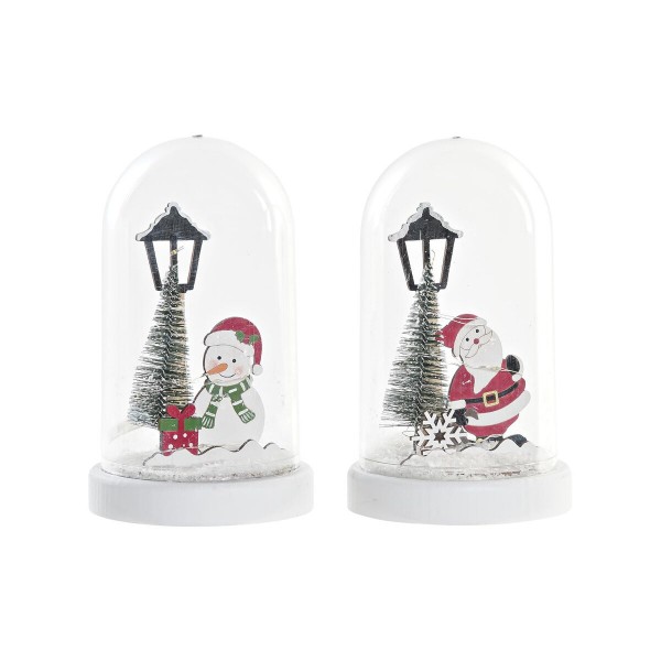 Διακόσμηση DKD Home Decor Κρυστάλλινο Άη Βασίλης Ξύλο MDF (x2) (11 x 11 x 18 cm)