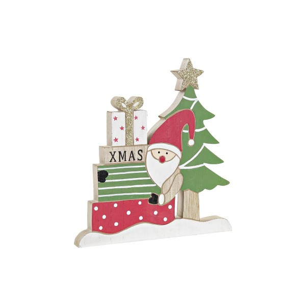 Διακόσμηση DKD Home Decor Πράσινο Γκλίτερ Άη Βασίλης Ξύλο MDF (22 x 2 x 23,5 cm)