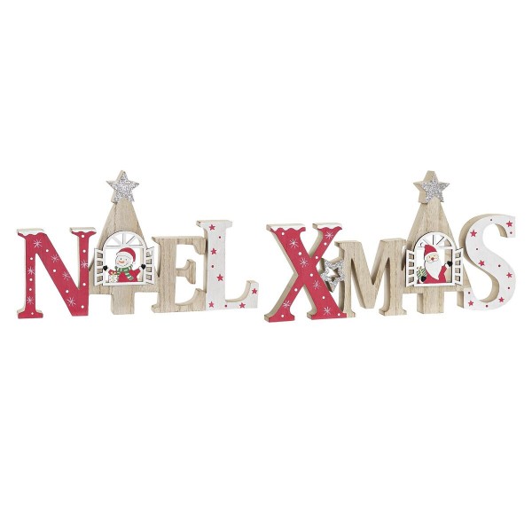 Διακόσμηση DKD Home Decor Noel Xmas Ξύλο MDF (28 x 2 x 16,5 cm) (x2)