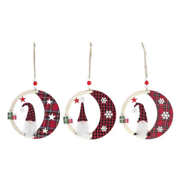 Χριστουγεννιάτικο Στολίδι DKD Home Decor πολυεστέρας Ξύλο MDF (14 x 0,3 x 14 cm) (3 Μονάδες)