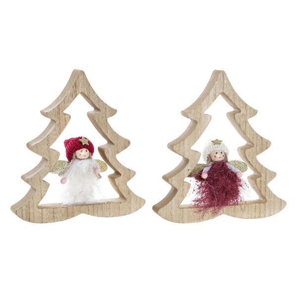 Χριστουγεννιάτικο Στολίδι DKD Home Decor πολυεστέρας MDF Νεράιδα (16 x 2,5 x 18 cm) (x2)