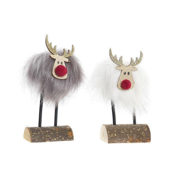 Χριστουγεννιάτικο Στολίδι DKD Home Decor πολυεστέρας Τάρανδος (7 x 5 x 16 cm) (x2)
