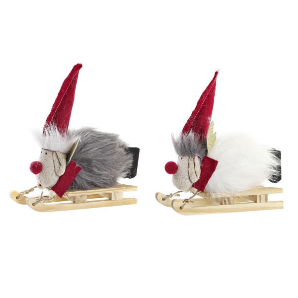 Χριστουγεννιάτικο Στολίδι DKD Home Decor πολυεστέρας Τάρανδος (15 x 5,5 x 16,5 cm) (x2)
