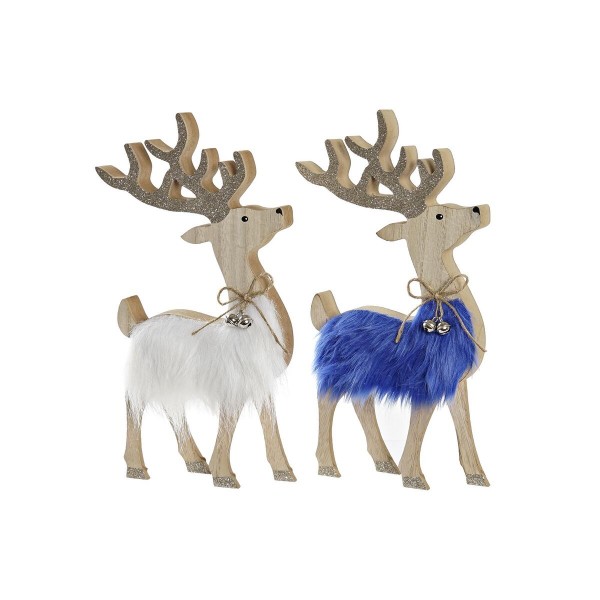 Χριστουγεννιάτικο Στολίδι DKD Home Decor πολυεστέρας MDF Τάρανδος (17 x 4 x 32 cm) (x2)