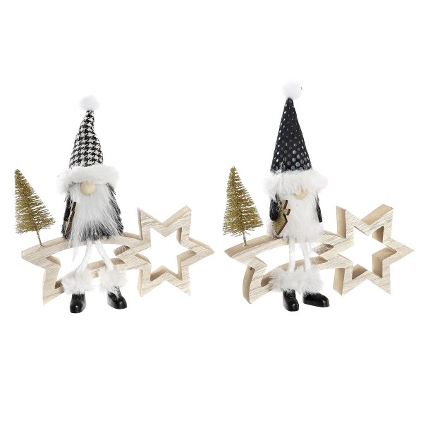 Χριστούγεννα DKD Home Decor πολυεστέρας MDF Αστέρι (x2) (18 x 6 x 19 cm)