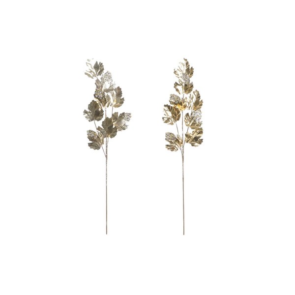 Κλαδί DKD Home Decor Χριστουγεννιάτικο στεφάνι Μπεζ Μέταλλο Καφέ πολυεστέρας Φύλλο φυτού (20 x 10 x 74 cm) (x2)