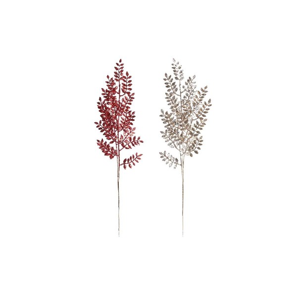 Κλαδί DKD Home Decor Χριστουγεννιάτικο στεφάνι Κόκκινο Χρυσό Μέταλλο πολυεστέρας Φύλλο φυτού (10 x 1 x 70 cm) (x2)