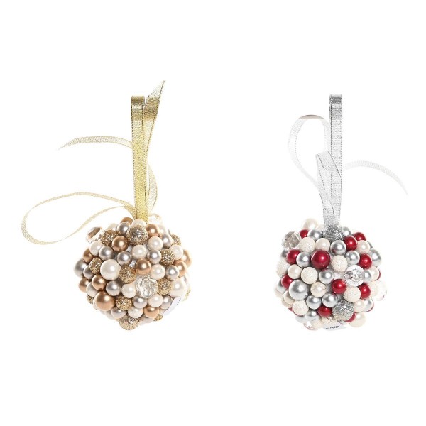 Χριστουγεννιάτικο Στολίδι DKD Home Decor Μέταλλο PVC (9 x 9 x 9 cm) (x2)