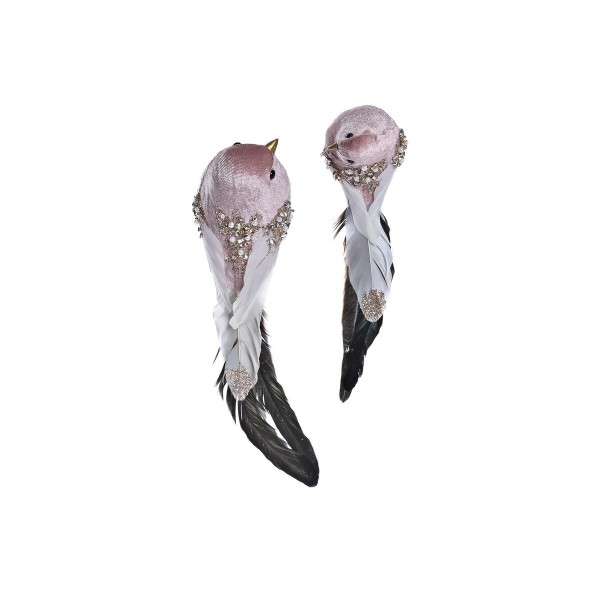 Χριστουγεννιάτικο Στολίδι DKD Home Decor πολυεστέρας Fugl (25 x 8 x 8 cm) (x2)