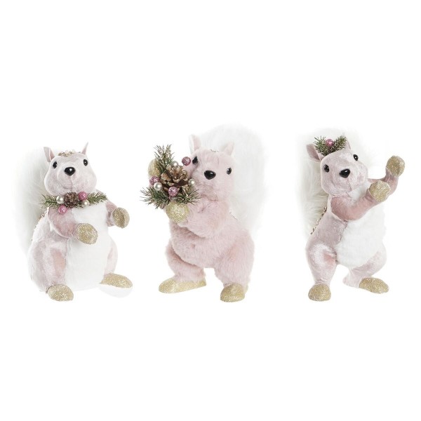 Χριστουγεννιάτικο Στολίδι DKD Home Decor πολυεστέρας Σκίουρος (13 x 16 x 21 cm) (3) (3 Μονάδες)