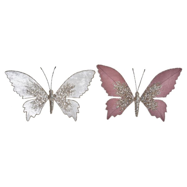 Διακόσμηση τοίχων DKD Home Decor πολυεστέρας Πεταλούδα (22 x 2 x 15 cm) (x2)