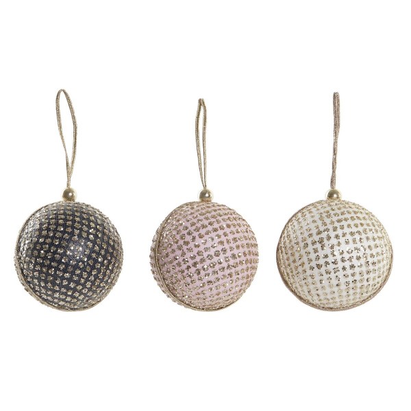 Χριστουγεννιάτικο Στολίδι DKD Home Decor PVC Ball (8 x 8 x 15 cm) (3 Μονάδες)