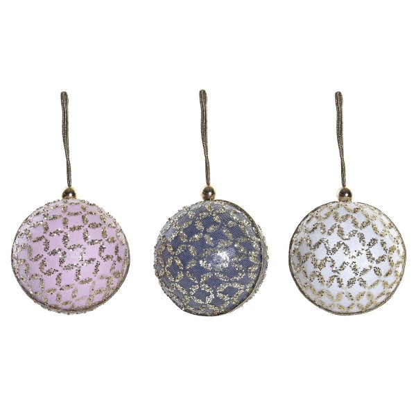 Χριστουγεννιάτικο Στολίδι DKD Home Decor PVC Γκλίτερ (8 x 8 x 15 cm) (3 Μονάδες)